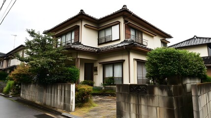 庭付き日本家屋の外観